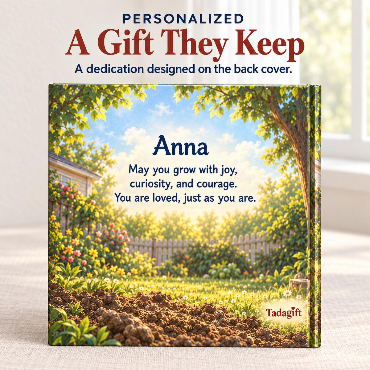 Personalized Children's Book in Hardcover: Illustrated Digging Up Dinosaur with Wrapping Paper Included