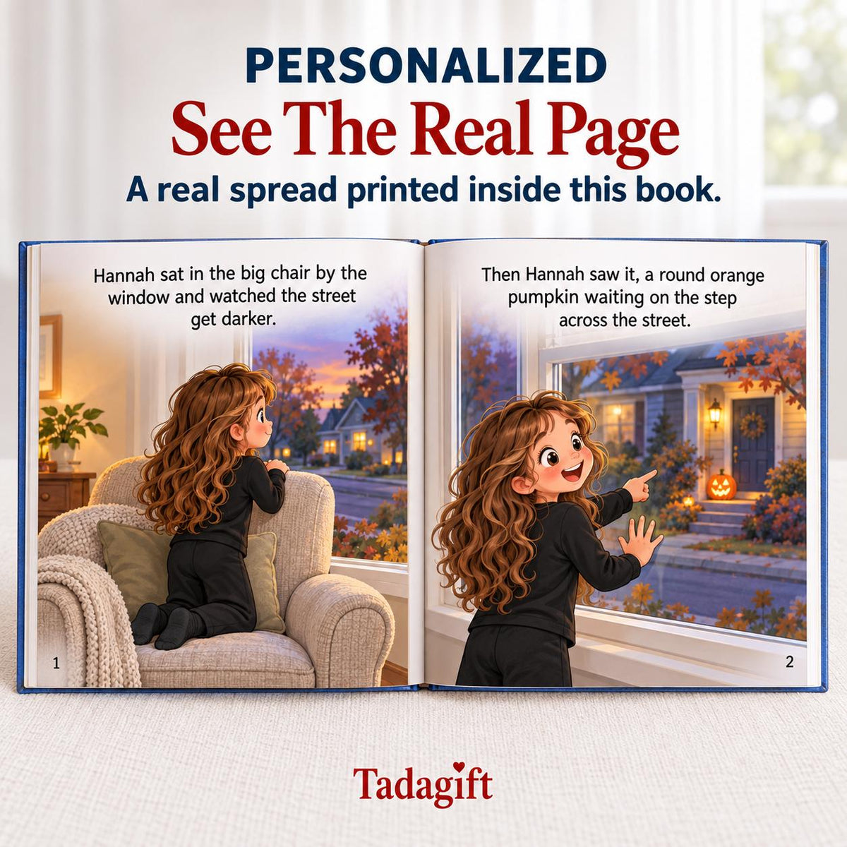 Personalized Children's Book in Hardcover: Halloween Story for Grandma with Wrapping Paper Included
