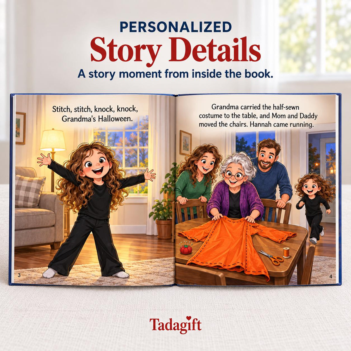 Personalized Children's Book in Hardcover: Halloween Story for Grandma with Wrapping Paper Included