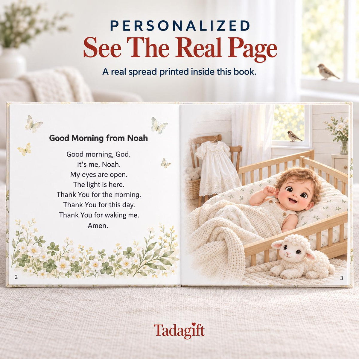 Personalized First Prayer Book, Christian Bedtime Prayers Keepsake, Baptism Christening Gift