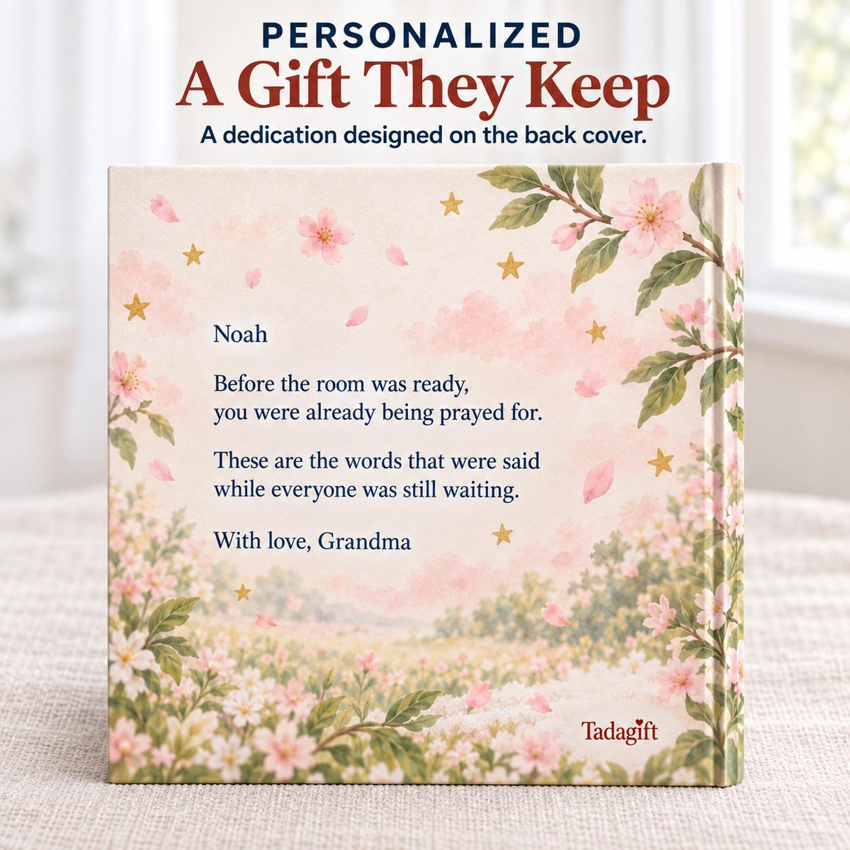 Personalized First Prayer Book, Baby Dedication, Christian Bedtime Prayers Keepsake, Baptism Christening Gift