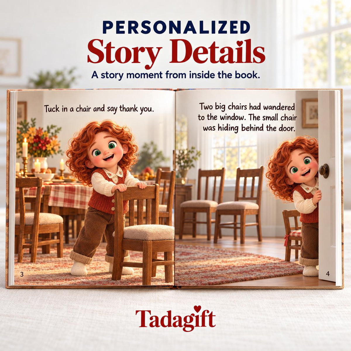 Personalized Children's Book in Hardcover: Illustrated Goodnight Thankful Heart with Wrapping Paper Included
