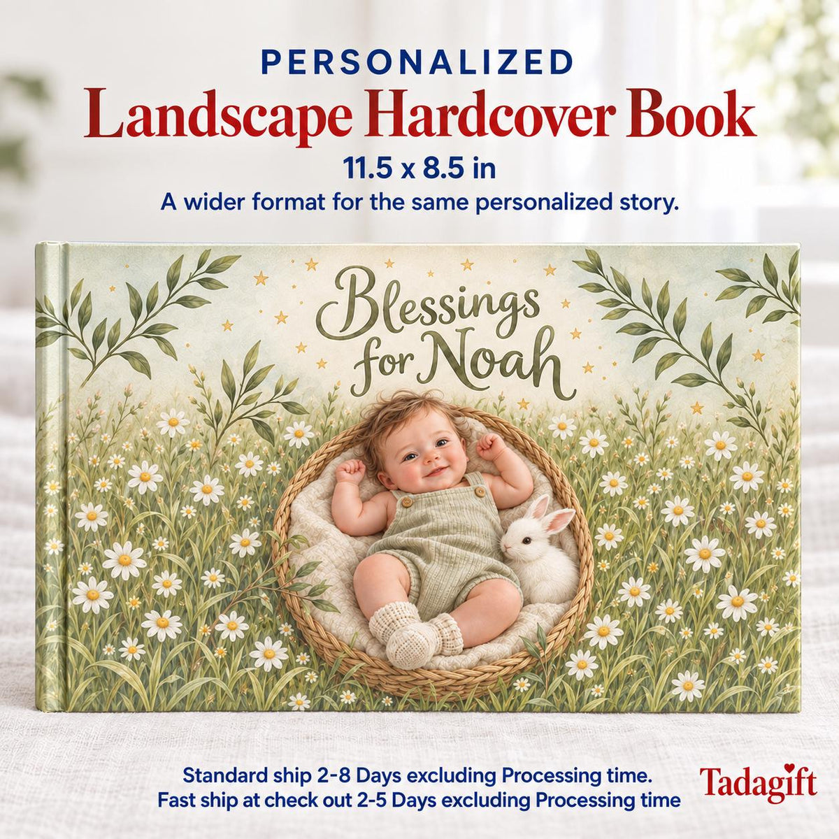 Custom Baby Photo First Book of Prayers, Christian Bedtime Keepsake, Baptism Baby Blessing Gift