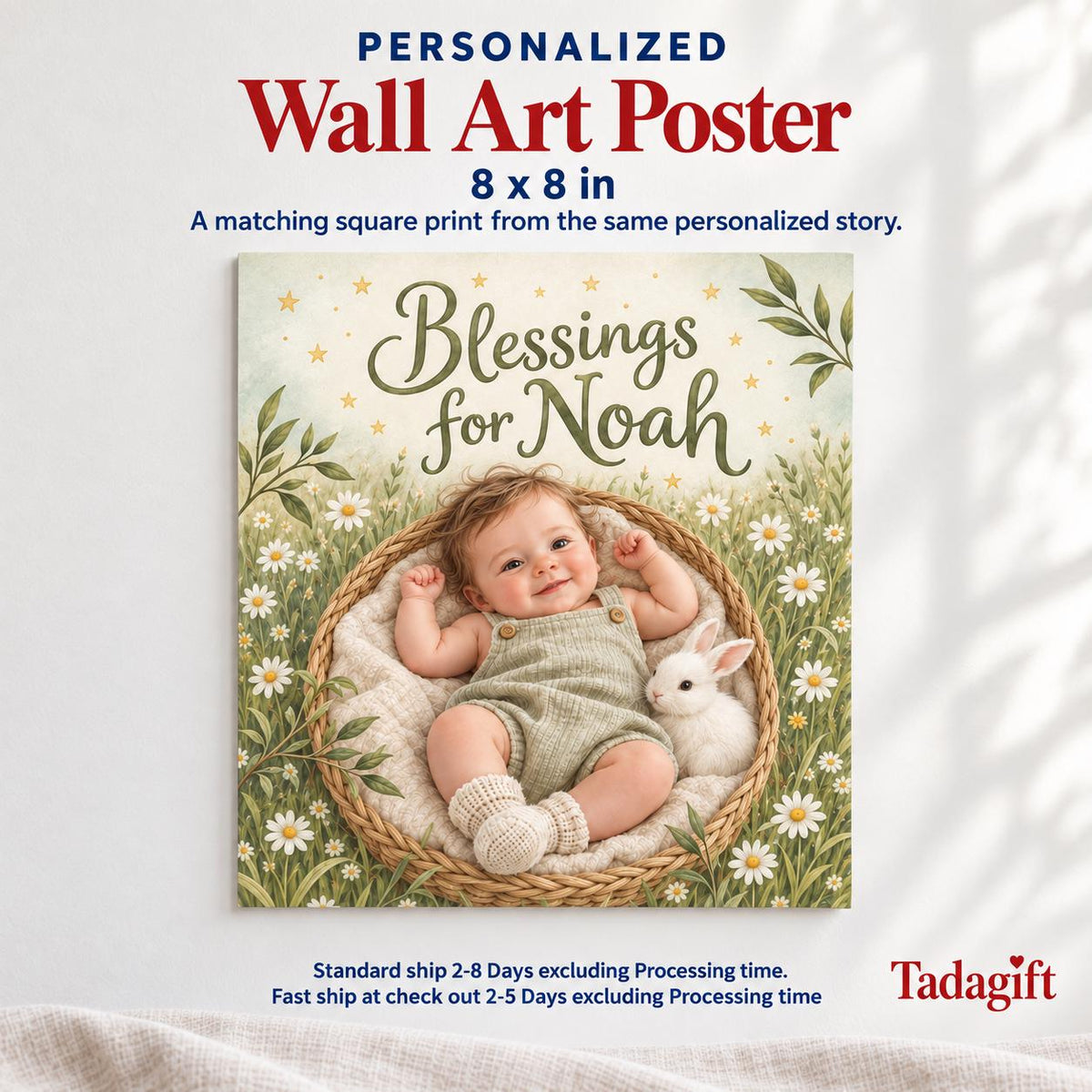 Custom Baby Photo First Book of Prayers, Christian Bedtime Keepsake, Baptism Baby Blessing Gift