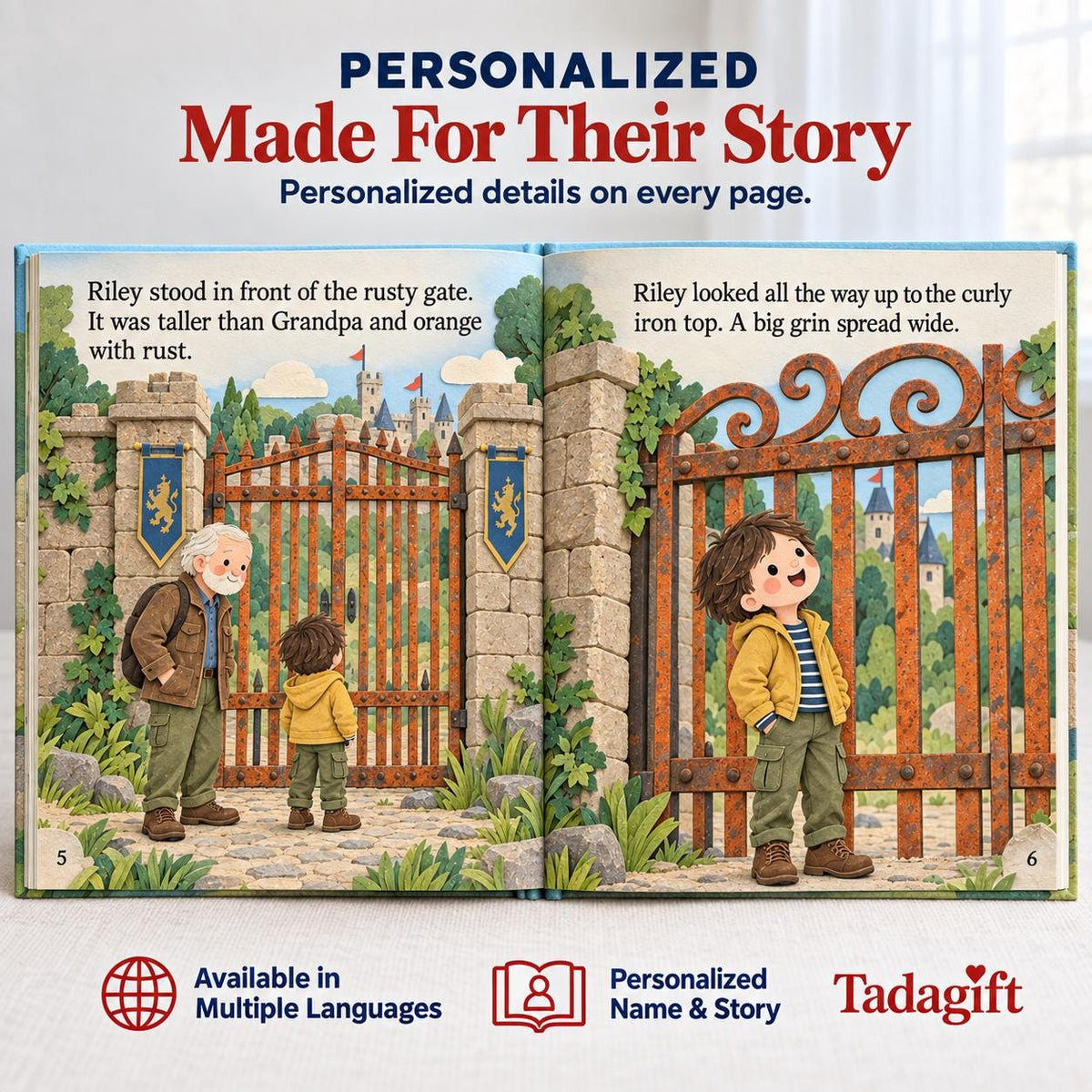 Personalized Children's Book in Hardcover: Grandpa and Kid Adventure, Gift for Grandkid, Christmas Book