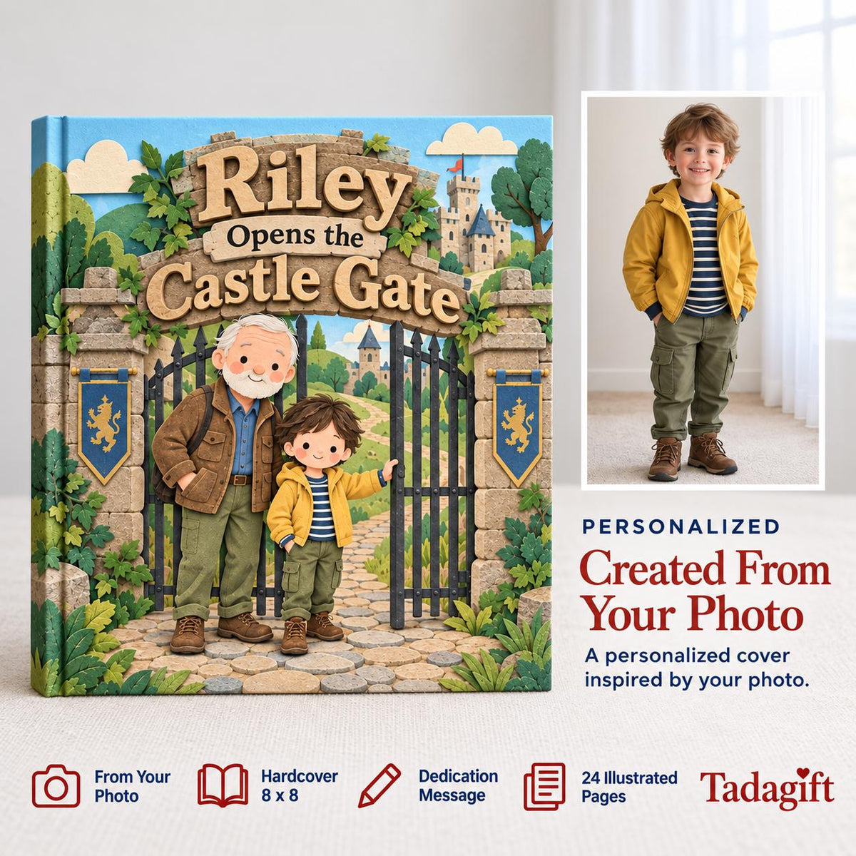 Personalized Children's Book in Hardcover: Grandpa and Kid Adventure, Gift for Grandkid, Christmas Book