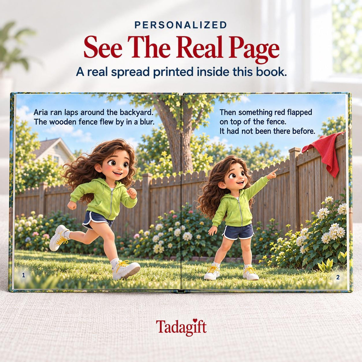 Personalized Children's Book in Hardcover: Illustrated Superhero Kid with Wrapping Paper Included