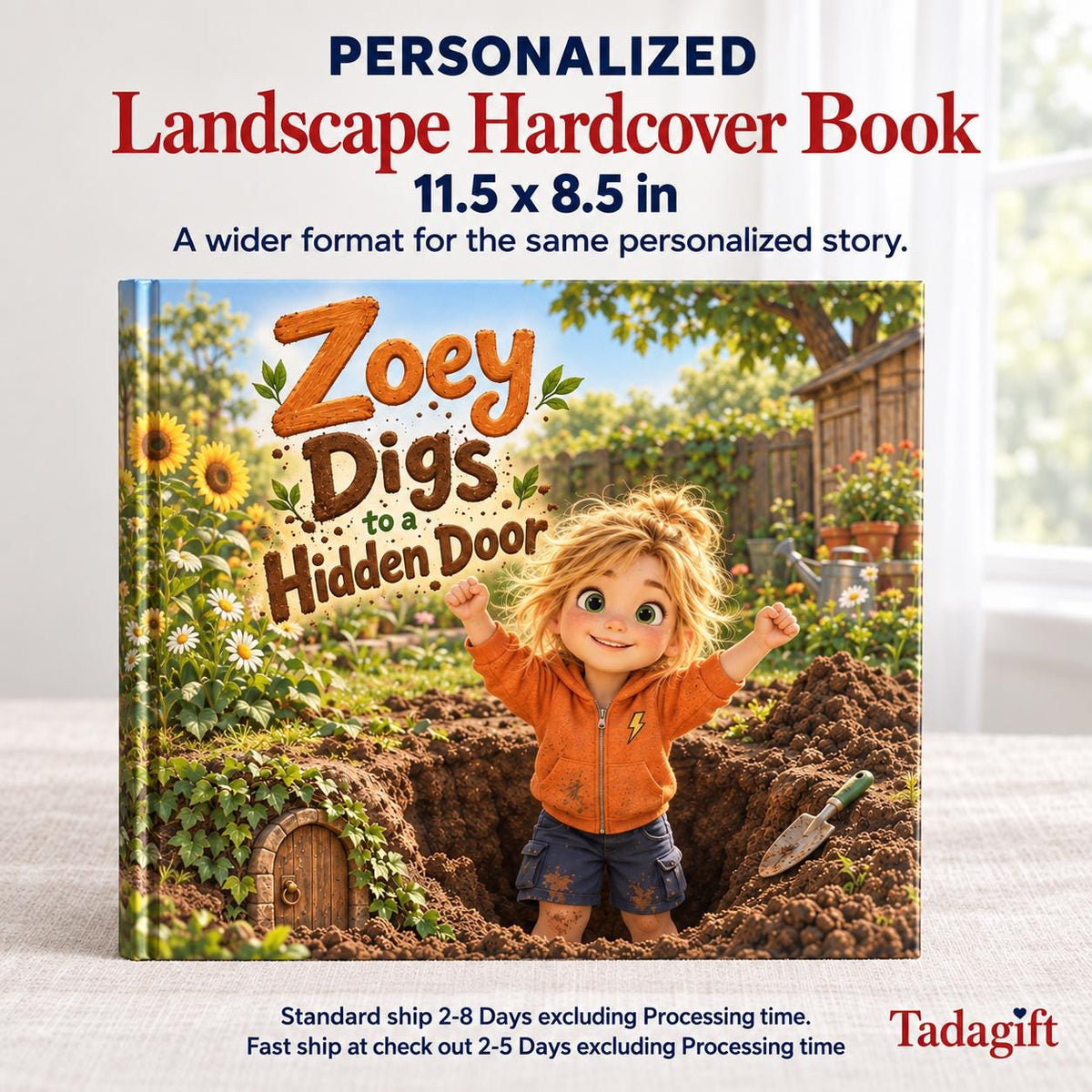 Personalized Children's Book in Hardcover: Hole That Kept Going with Wrapping Paper Included