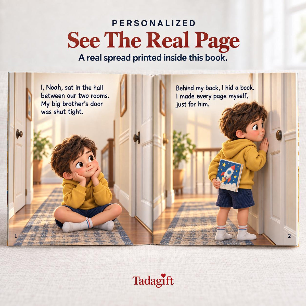 Personalized Children's Book in Hardcover: I Love My Big Brother with Wrapping Paper Included