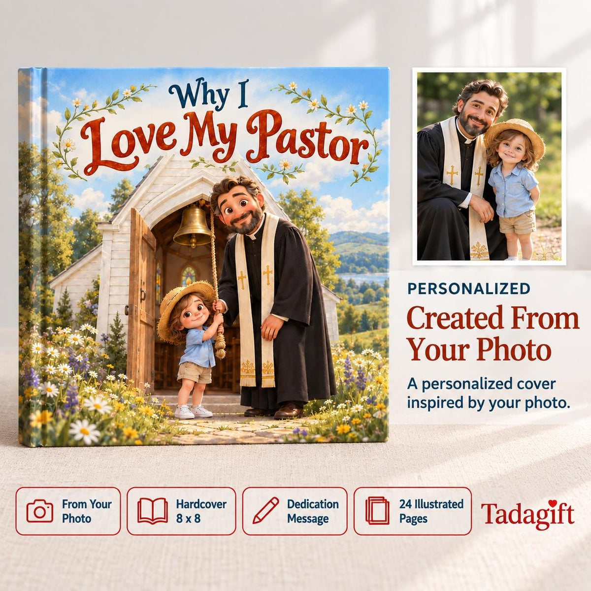 Personalized Children's Book, Why I Love My Pastor, Pastor Appreciation Gifts, Bedtime Story Kid Hard Cover