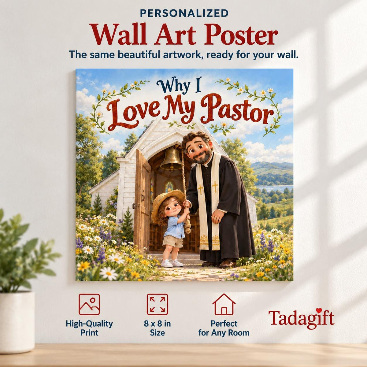 Personalized Children's Book, Why I Love My Pastor, Pastor Appreciation Gifts, Bedtime Story Kid Hard Cover