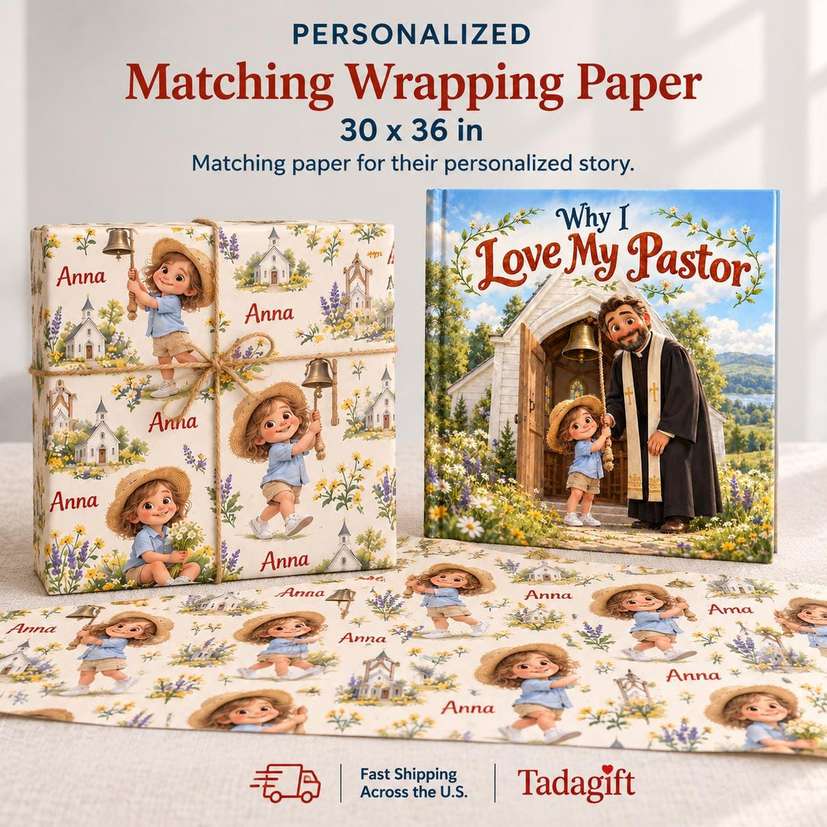Personalized Children's Book, Why I Love My Pastor, Pastor Appreciation Gifts, Bedtime Story Kid Hard Cover