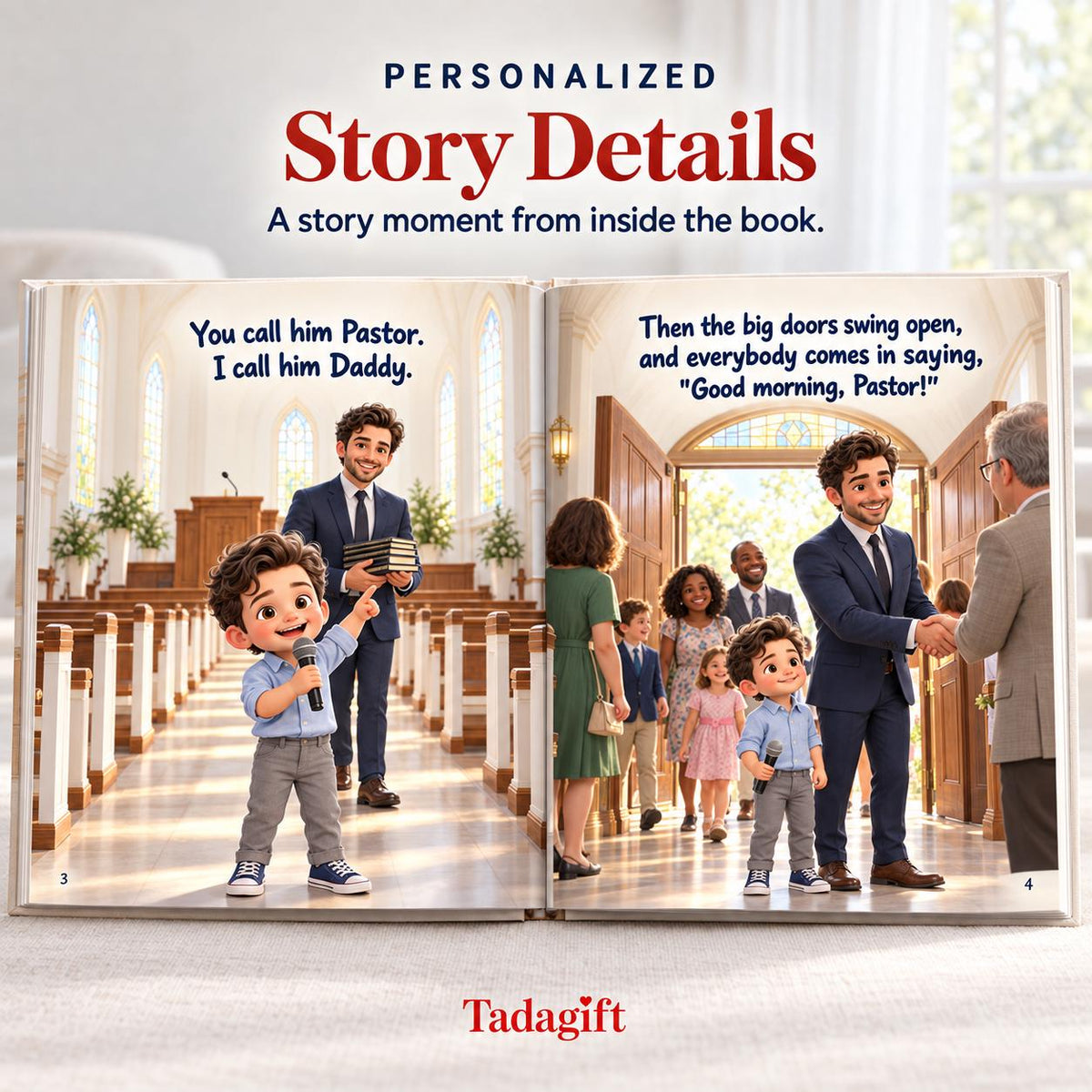 Personalized Children's Book, Pastor Appreciation Gifts, From Pastor's Wife, Bedtime Story Kid Hard Cover
