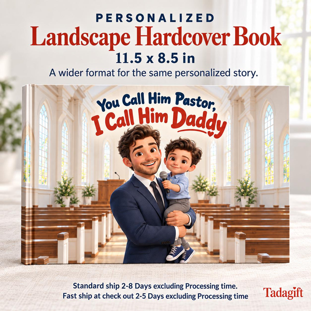 Personalized Children's Book, Pastor Appreciation Gifts, From Pastor's Wife, Bedtime Story Kid Hard Cover