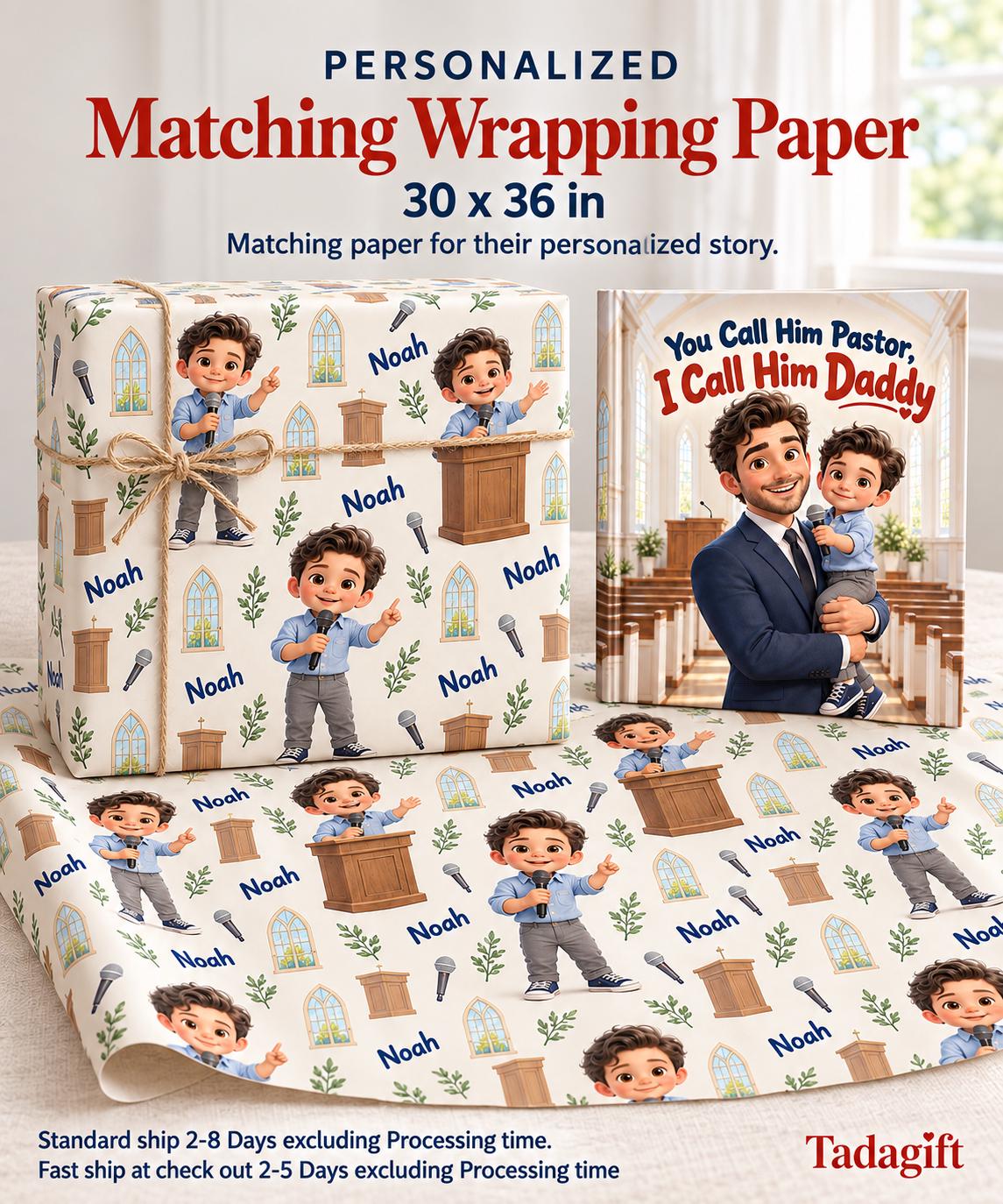 Personalized Children's Book, Pastor Appreciation Gifts, From Pastor's Wife, Bedtime Story Kid Hard Cover