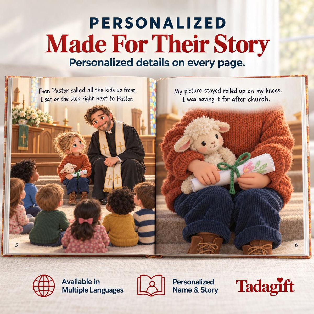 Personalized Children's Book, Thank You Pastor, Pastor Appreciation Gifts, From Pastor's Wife, Bedtime Story Kid Hard Cover