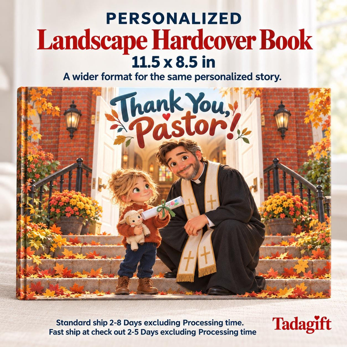 Personalized Children's Book, Thank You Pastor, Pastor Appreciation Gifts, From Pastor's Wife, Bedtime Story Kid Hard Cover
