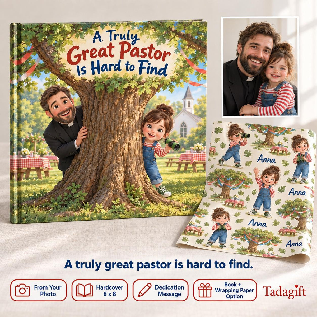 Personalized Children's Book, A Truely Pastor Is Hard To Find, Pastor Appreciation Gifts, Bedtime Story Kid Hard Cover