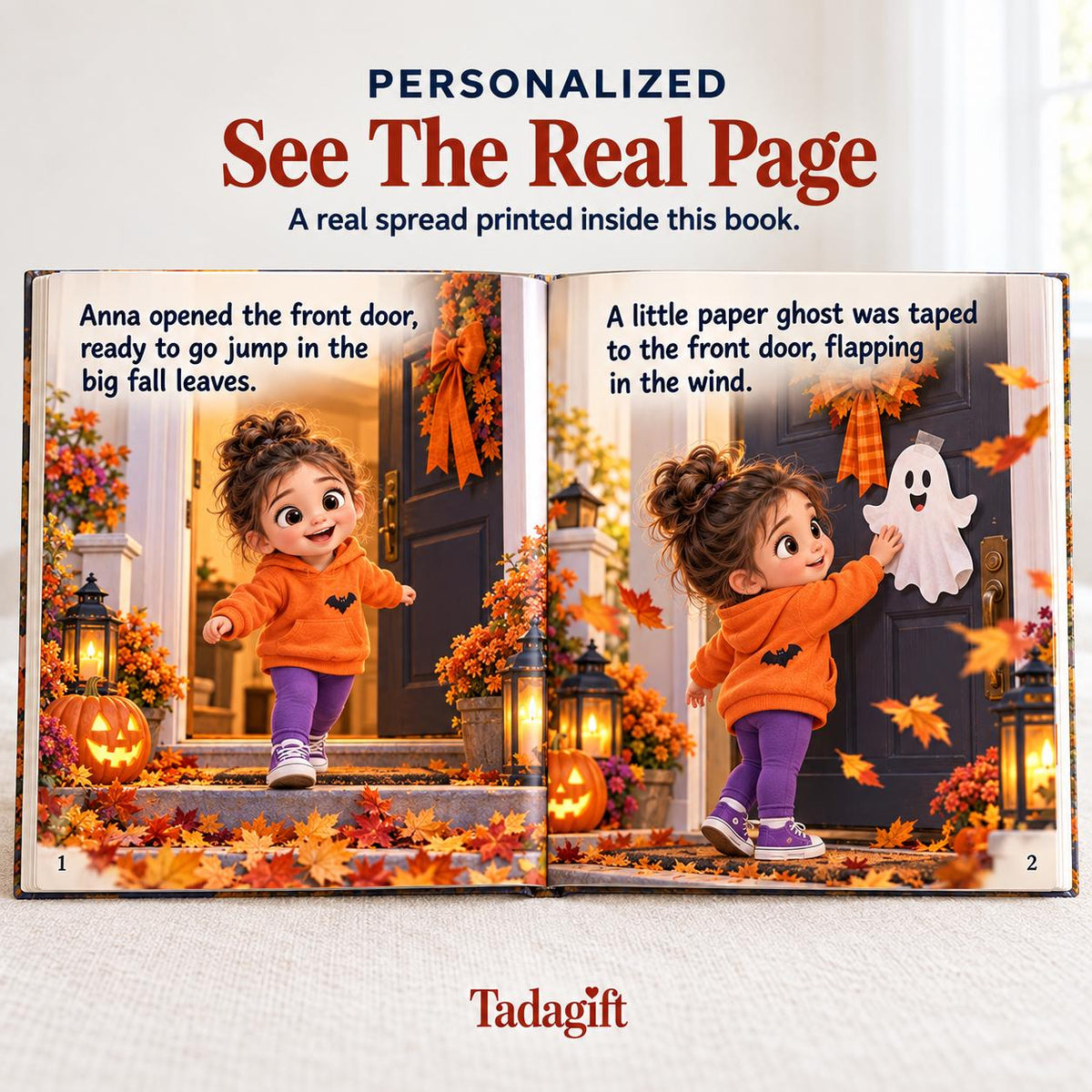 Personalized Children's Book in Hardcover: Halloween Boo Basket Surprise with Wrapping Paper Included
