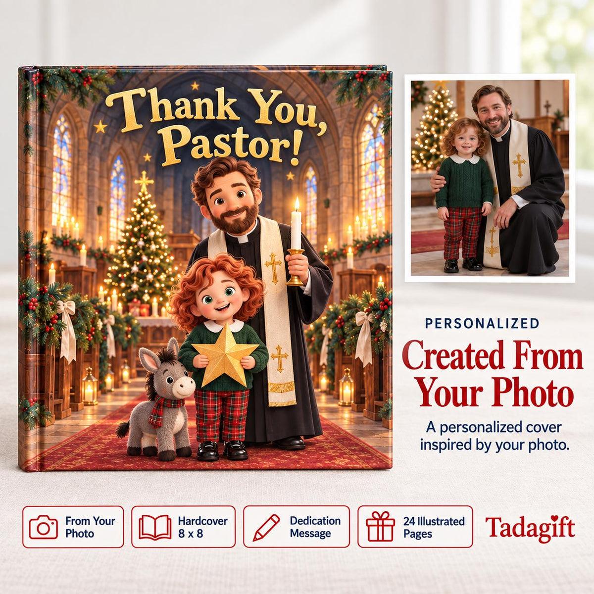 Personalized Children's Book in Hardcover: Thank you Pastor , Pastor Appreciation Gifts For Kids