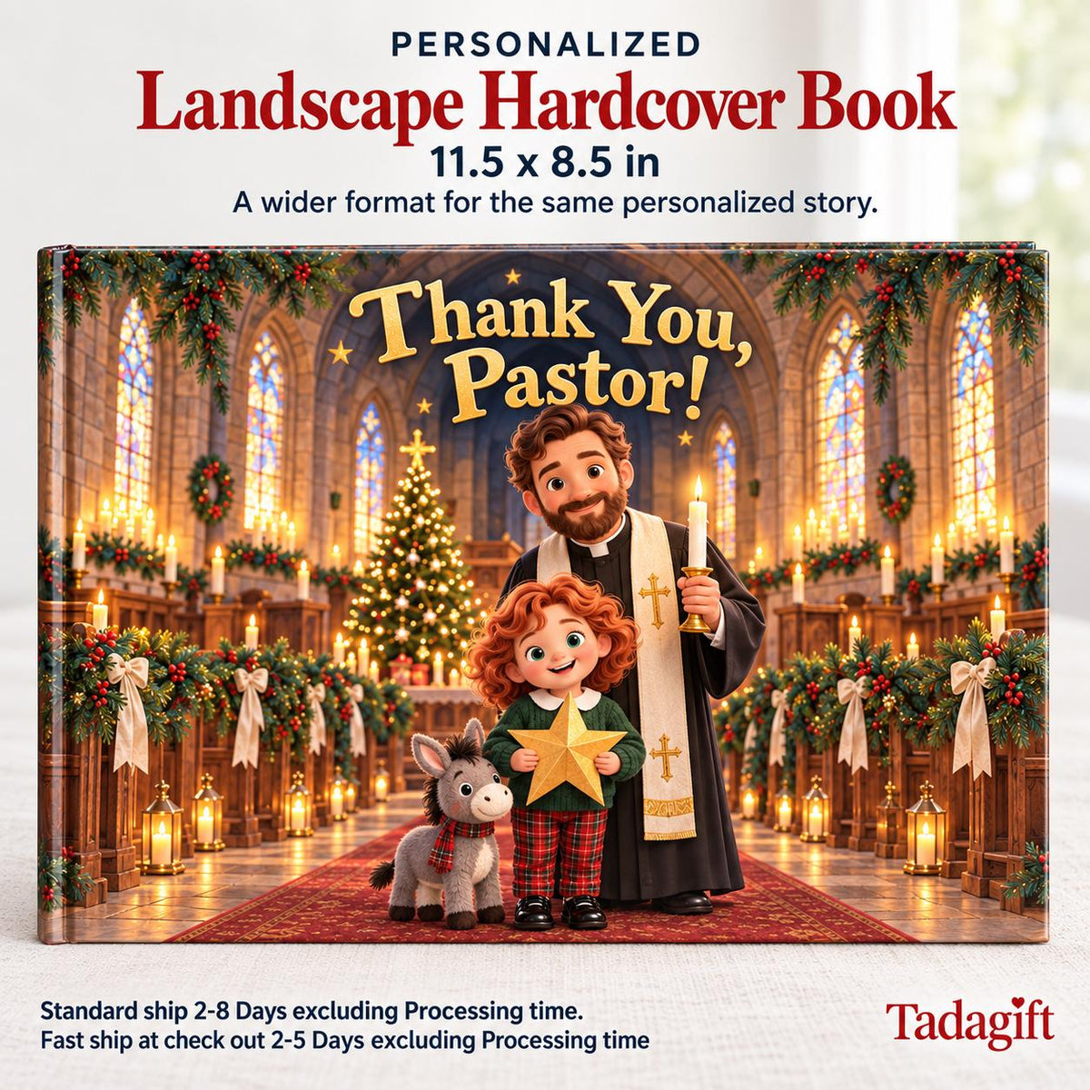 Personalized Children's Book in Hardcover: Thank you Pastor , Pastor Appreciation Gifts For Kids