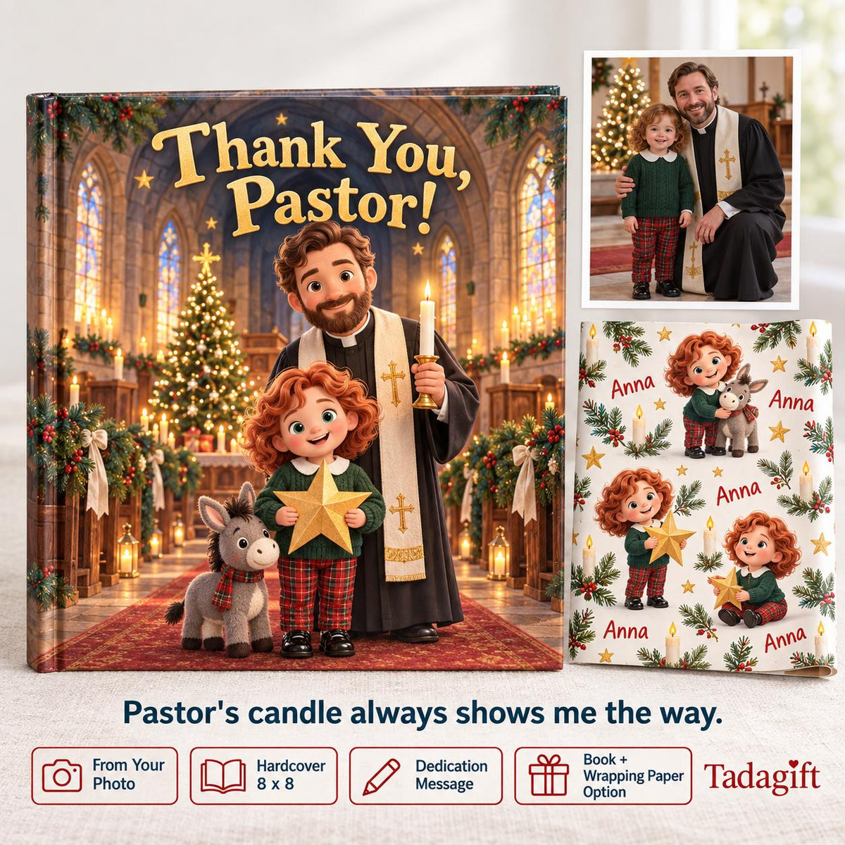 Personalized Children's Book in Hardcover: Thank you Pastor , Pastor Appreciation Gifts For Kids