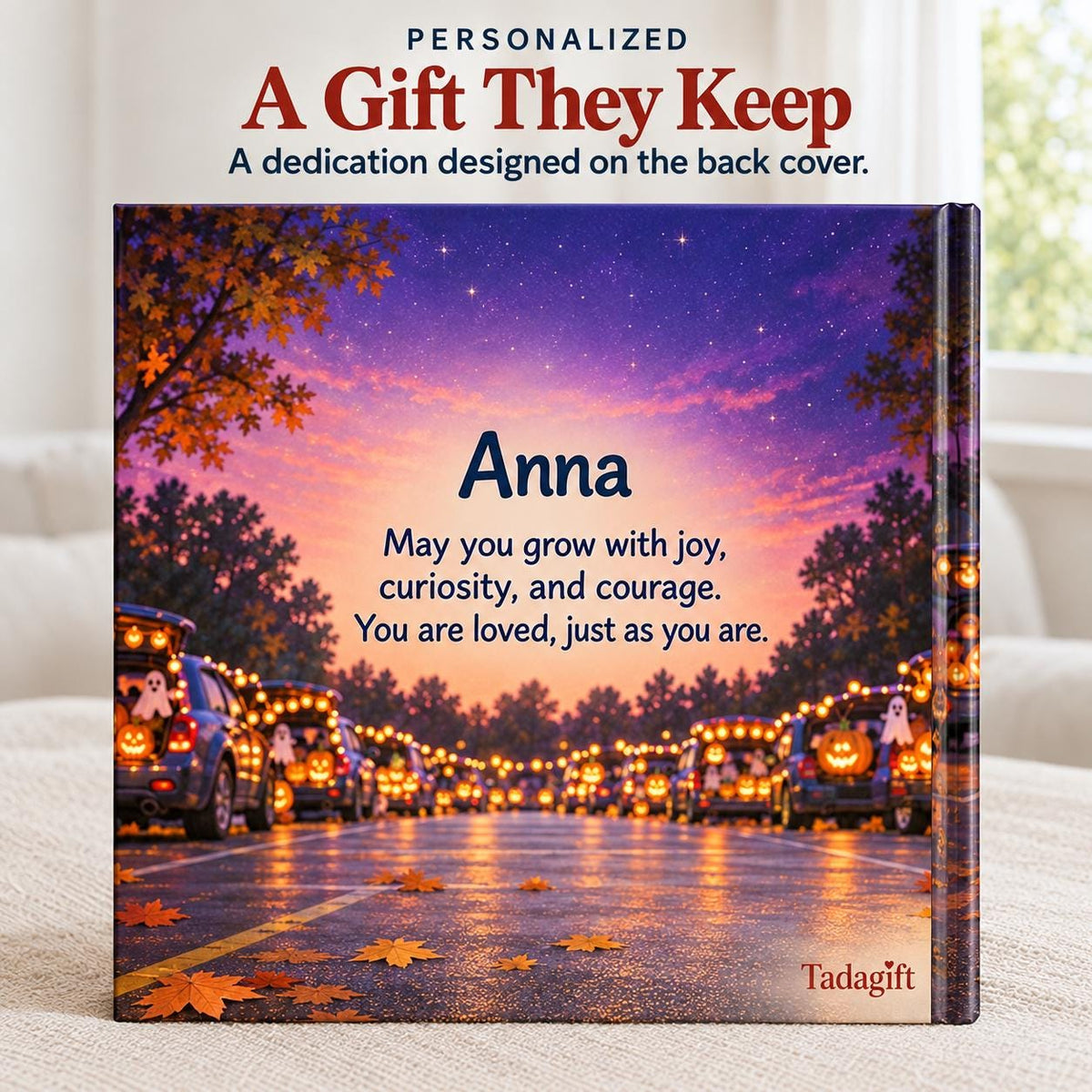 Personalized Halloween Children's Book in Hardcover: First Trunk or Treat Night with Wrapping Paper Included