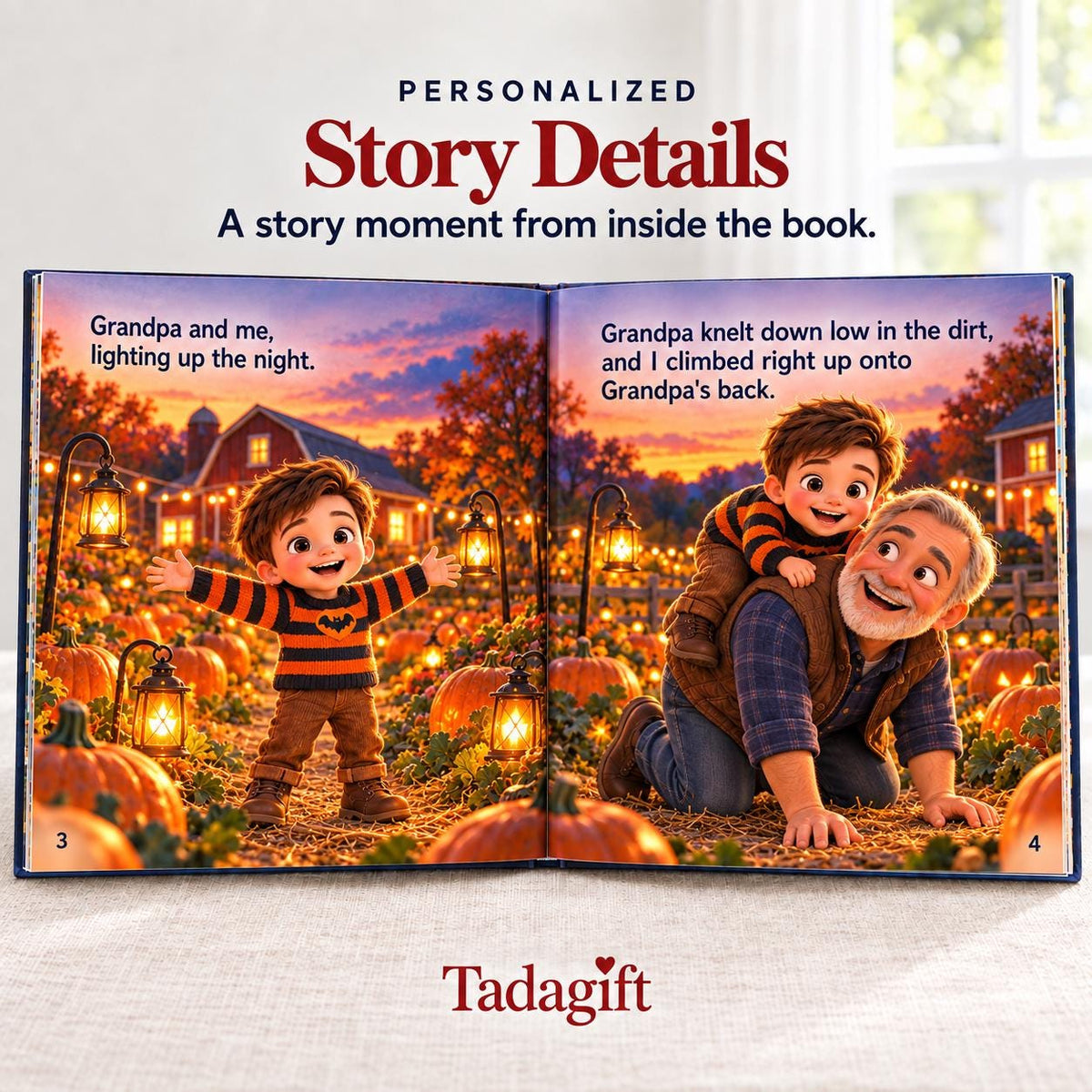 Personalized Children's Book in Hardcover: Why I Love Grandpa Halloween with Wrapping Paper Included