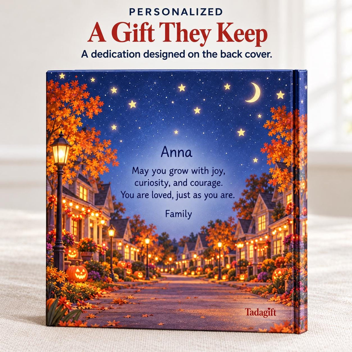 Personalized Children's Book in Hardcover: Halloween Matching Family Costumes with Wrapping Paper Included