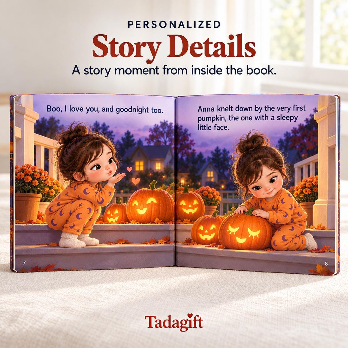 Personalized Children's Book in Hardcover: Halloween Ghost Bedtime Story with Wrapping Paper Included
