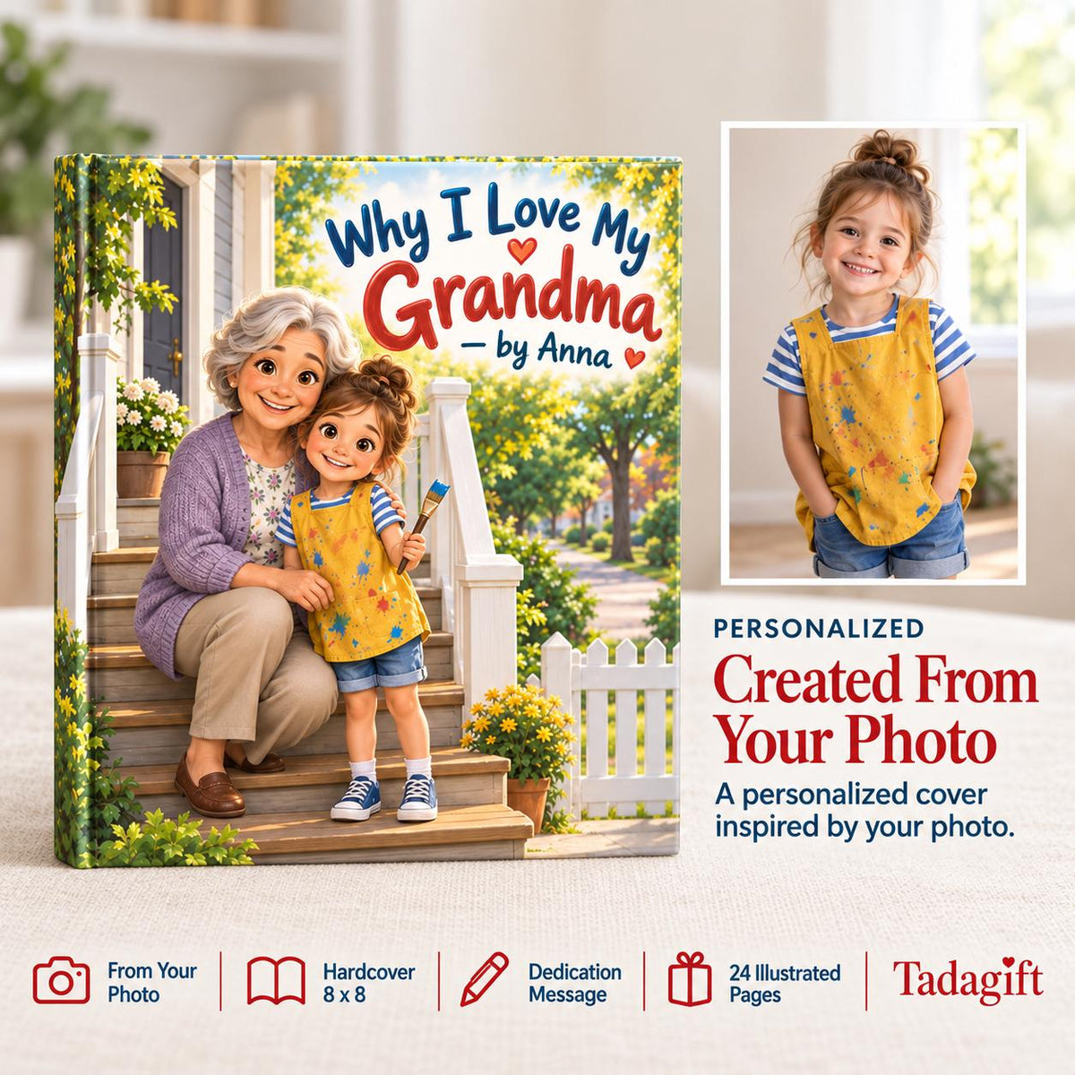 Personalized Children's Book in Hardcover: Why I Love My Grandma with Wrapping Paper Included