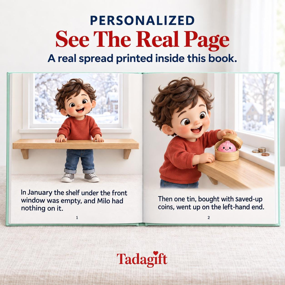 Personalized Children's Book in Hardcover: Year of Squishy Hunting with Wrapping Paper Included