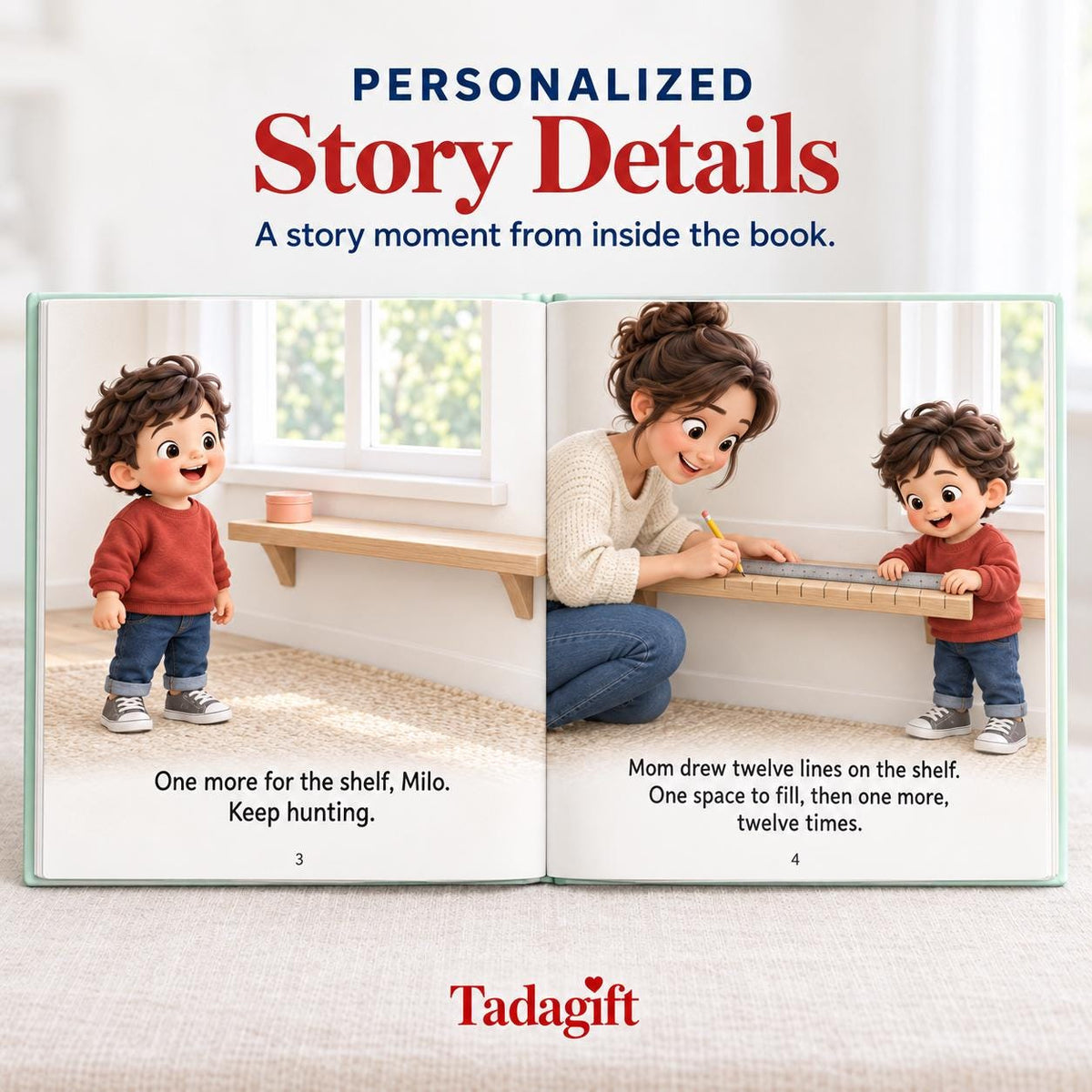 Personalized Children's Book in Hardcover: Year of Squishy Hunting with Wrapping Paper Included