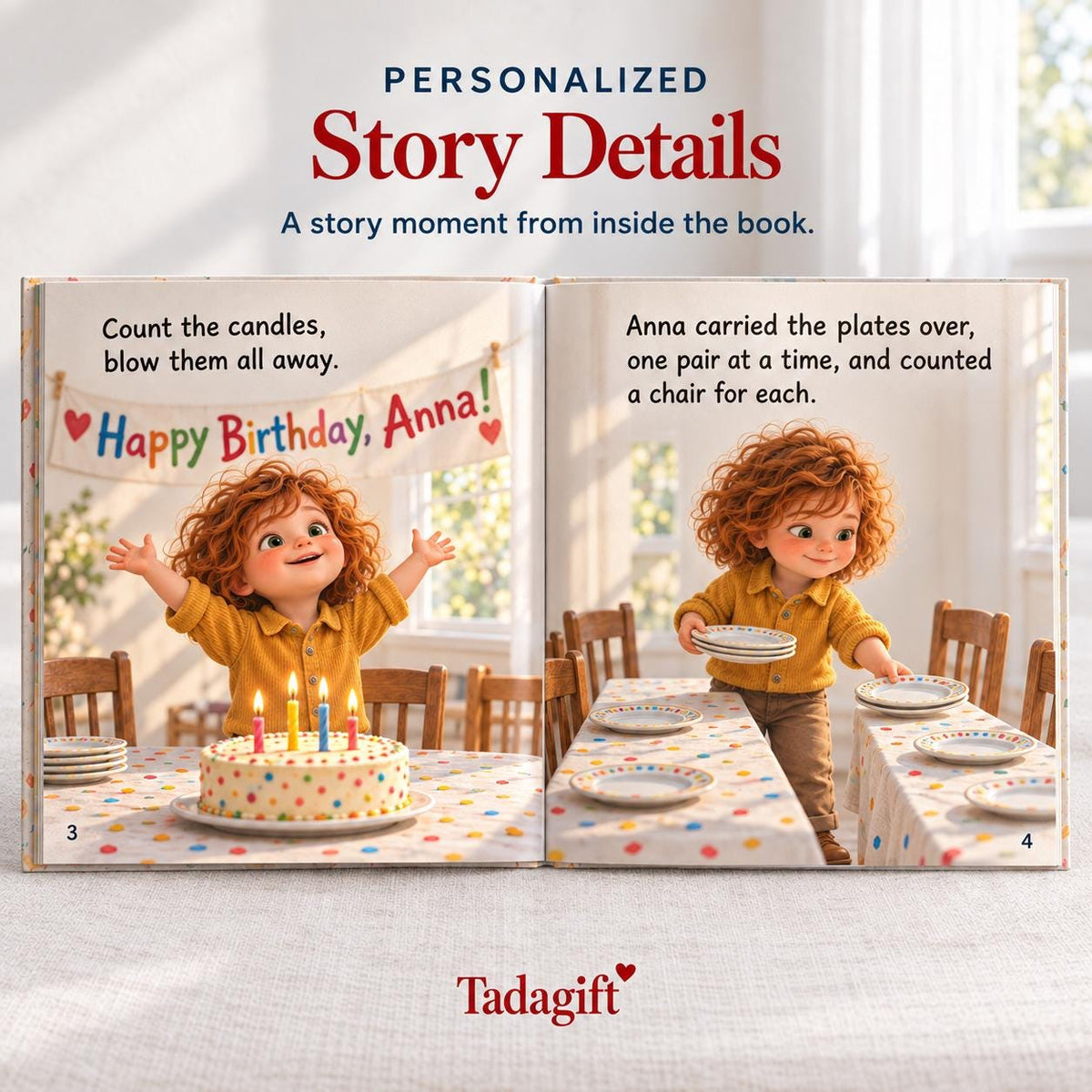 Personalized Children's Book in Hardcover: Illustrated Turning New Age with Wrapping Paper Included