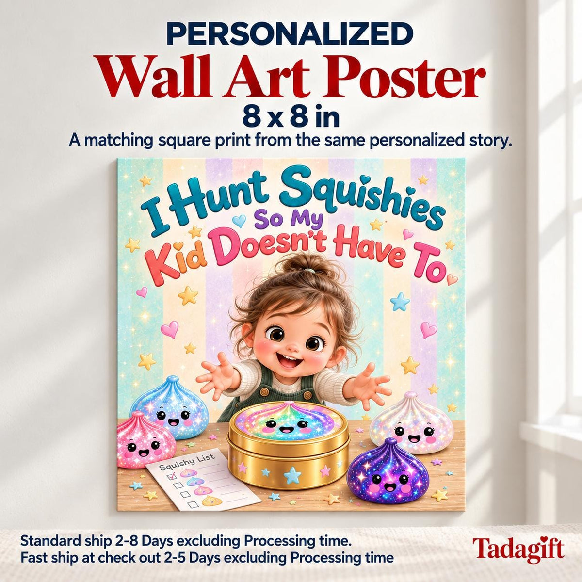 Personalized Children's Book in Hardcover: Hunting Squishy Dumpling with Wrapping Paper Included