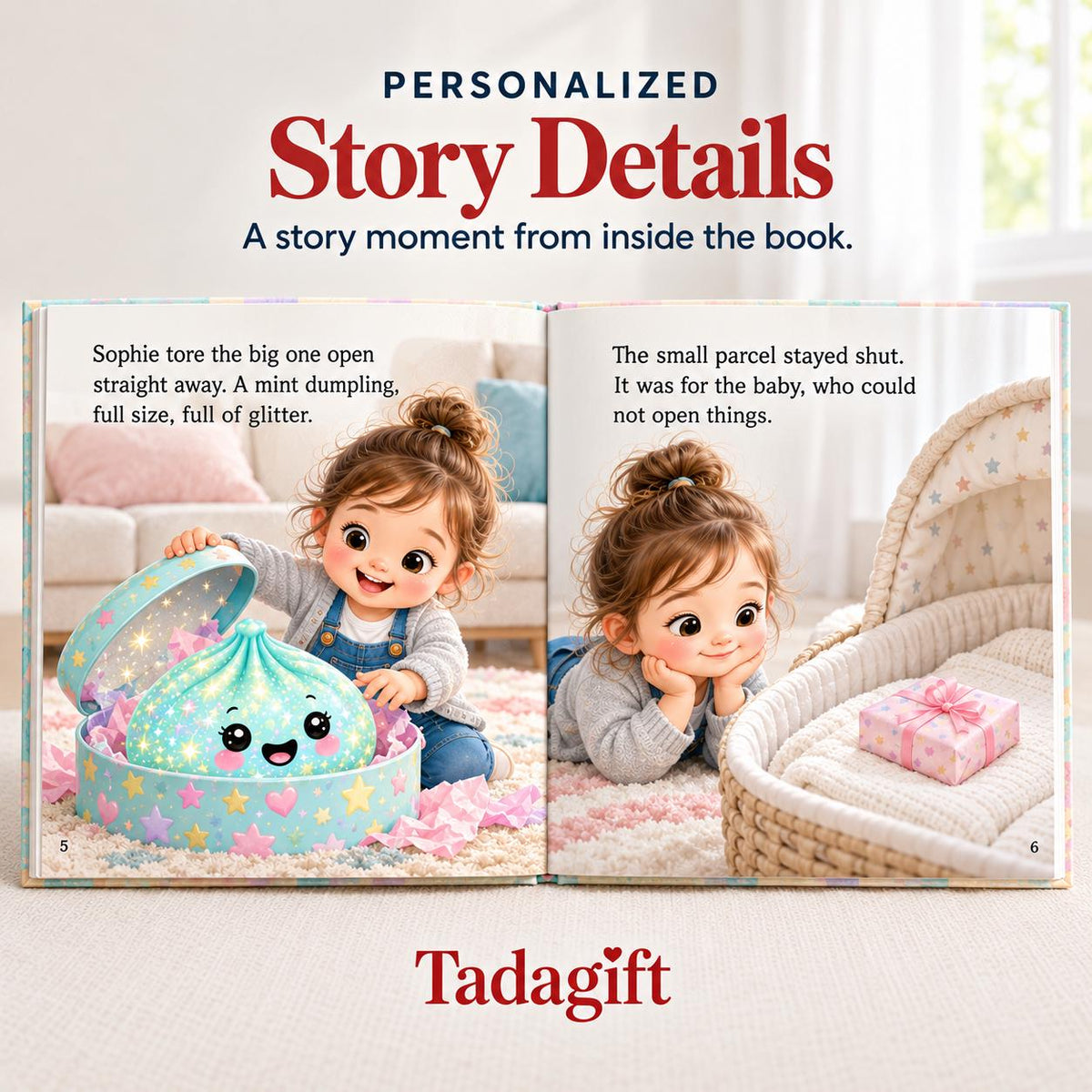 Personalized Children's Book in Hardcover: Big Dumpling Little Dumpling with Wrapping Paper Included