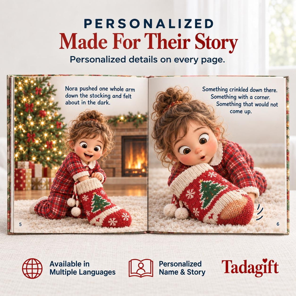 Personalized Children's Book in Hardcover: Special Christmas Dumpling Story with Wrapping Paper Included