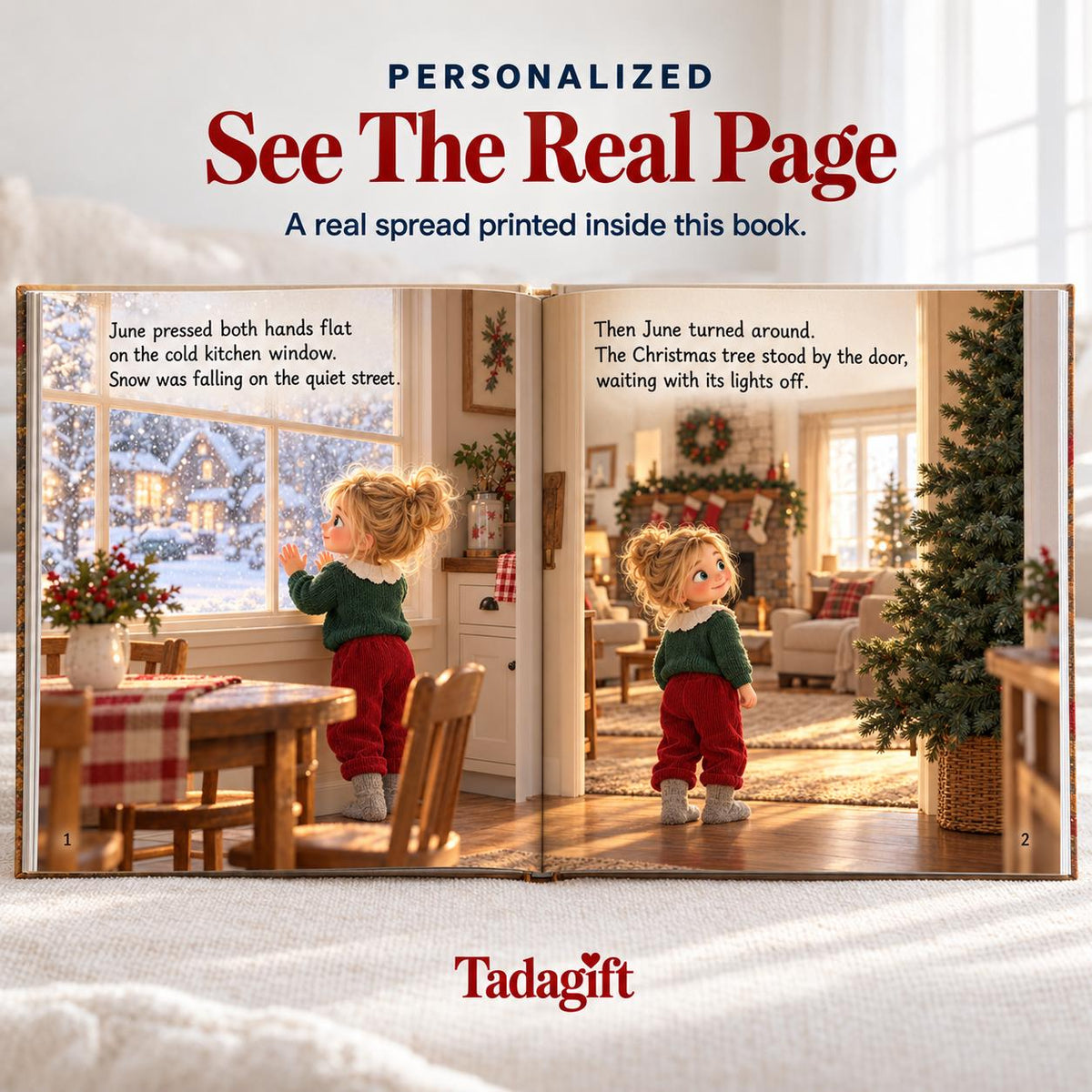 Personalized Children's Book in Hardcover:Night Before Christmas Book with Wrapping Paper Included