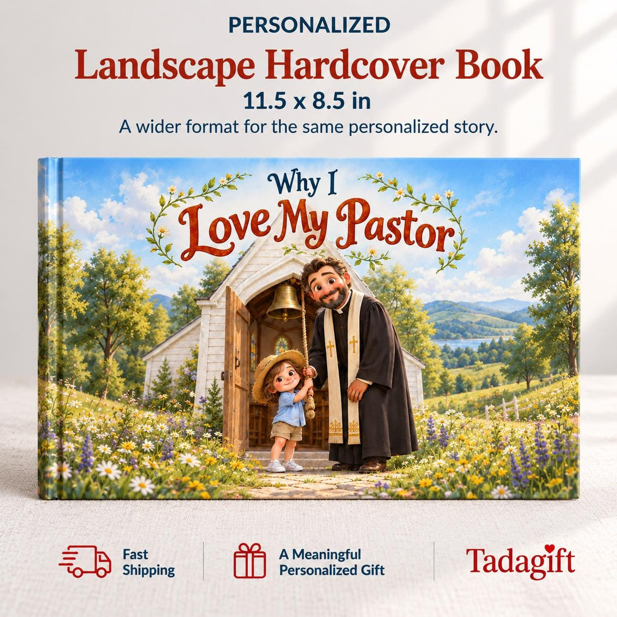 Personalized Children's Book, Why I Love My Pastor, Pastor Appreciation Gifts, Bedtime Story Kid Hard Cover