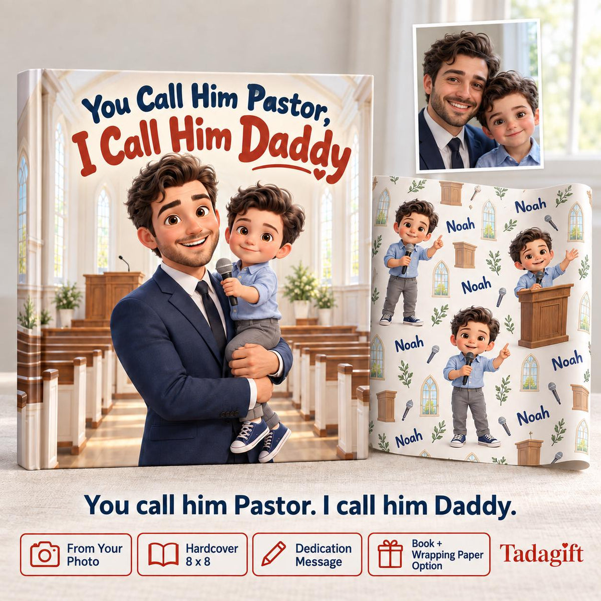 Personalized Children's Book, Pastor Appreciation Gifts, From Pastor's Wife, Bedtime Story Kid Hard Cover