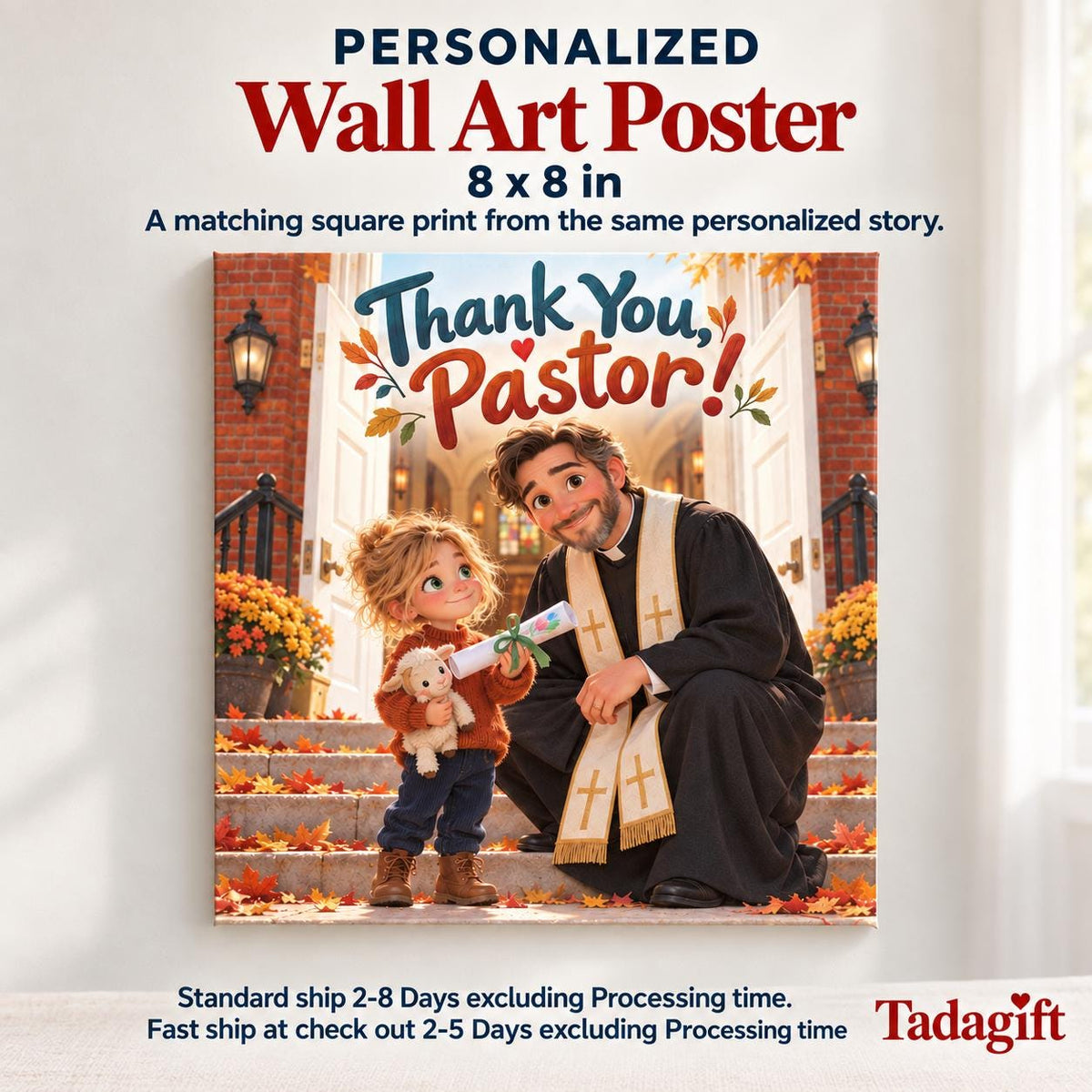 Personalized Children's Book, Thank You Pastor, Pastor Appreciation Gifts, From Pastor's Wife, Bedtime Story Kid Hard Cover