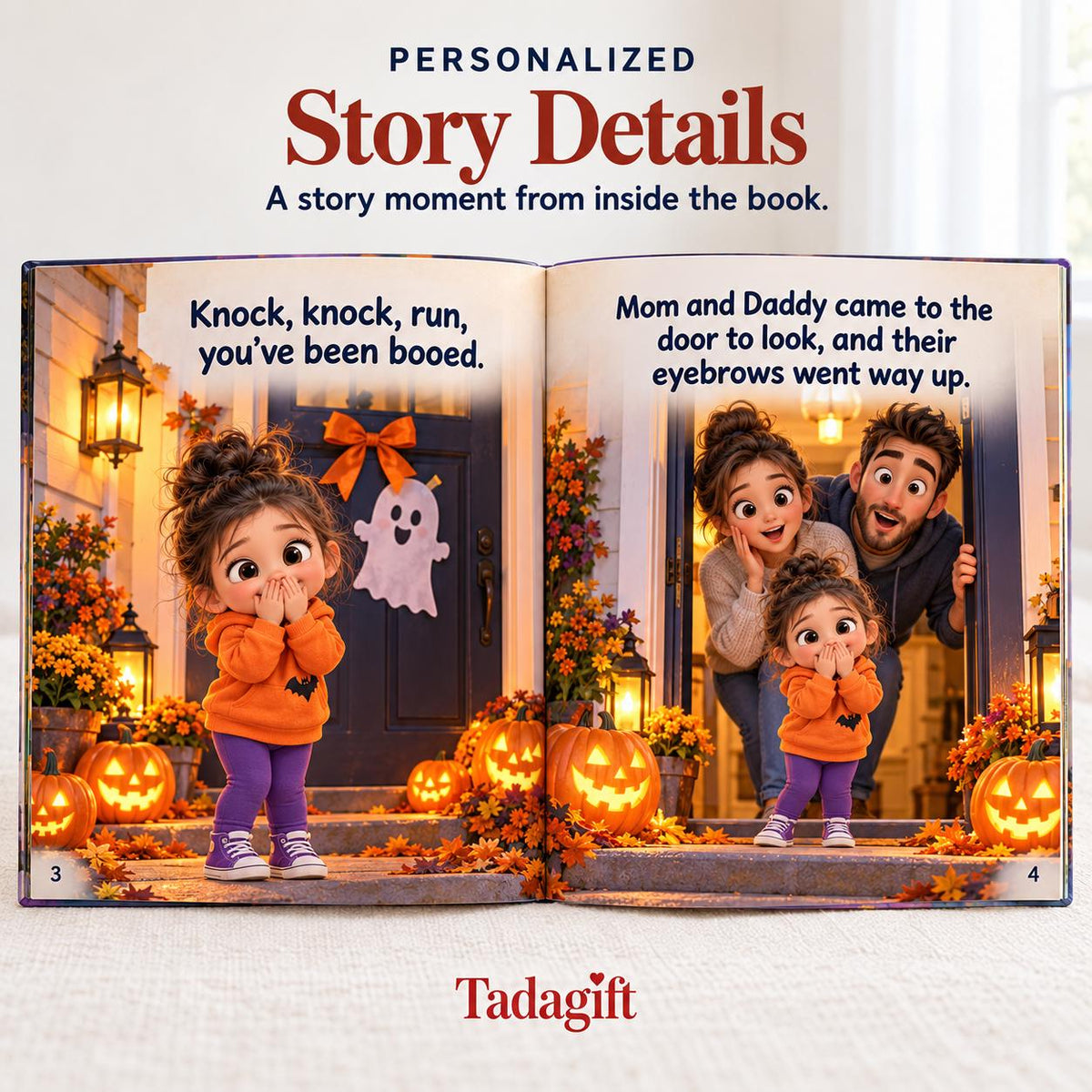 Personalized Children's Book in Hardcover: Halloween Boo Basket Surprise with Wrapping Paper Included