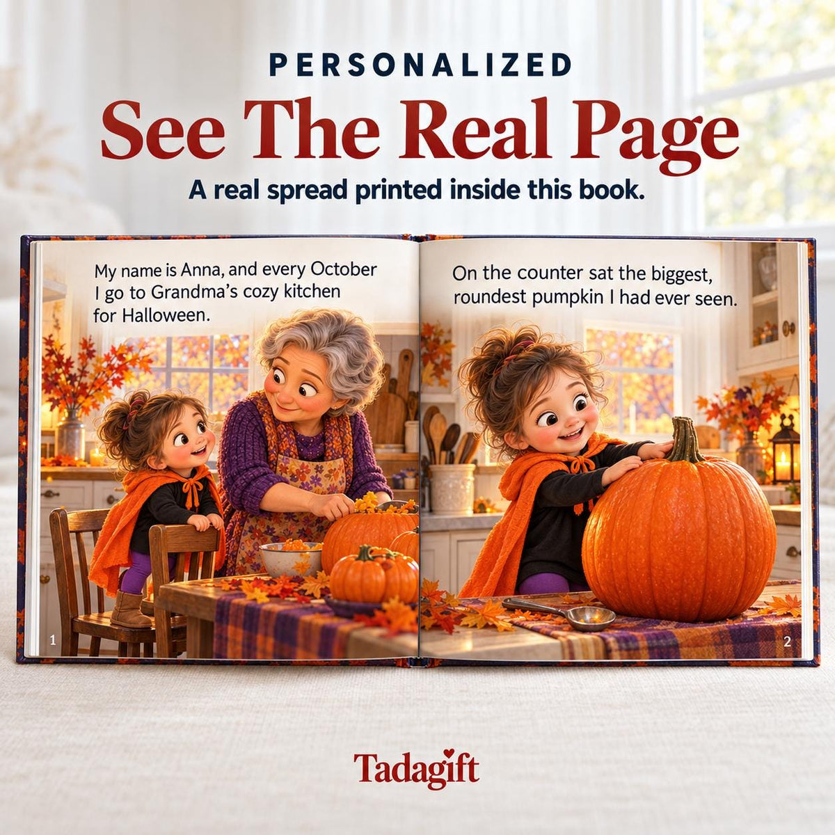 Personalized Children's Book in Hardcover: Why I Love Grandma Halloween with Wrapping Paper Included