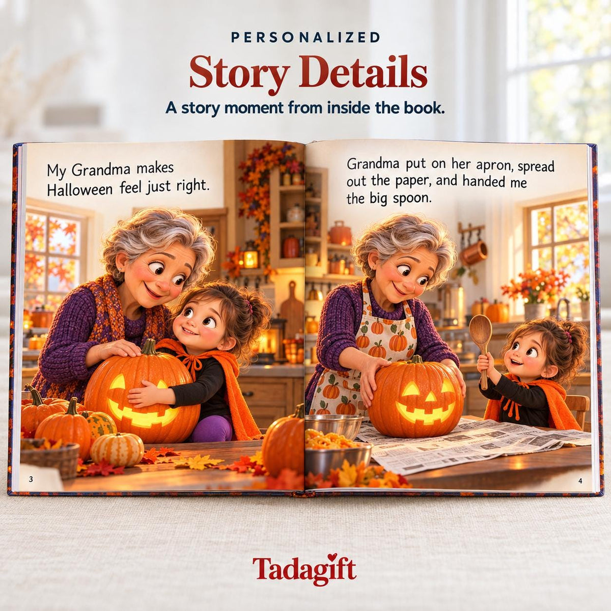 Personalized Children's Book in Hardcover: Why I Love Grandma Halloween with Wrapping Paper Included