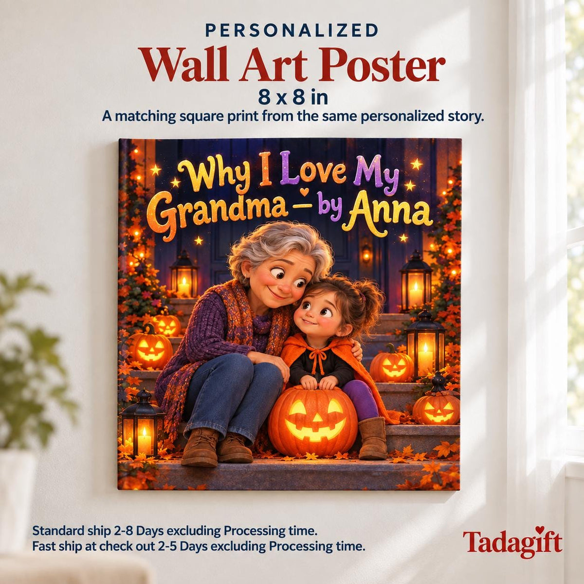 Personalized Children's Book in Hardcover: Why I Love Grandma Halloween with Wrapping Paper Included