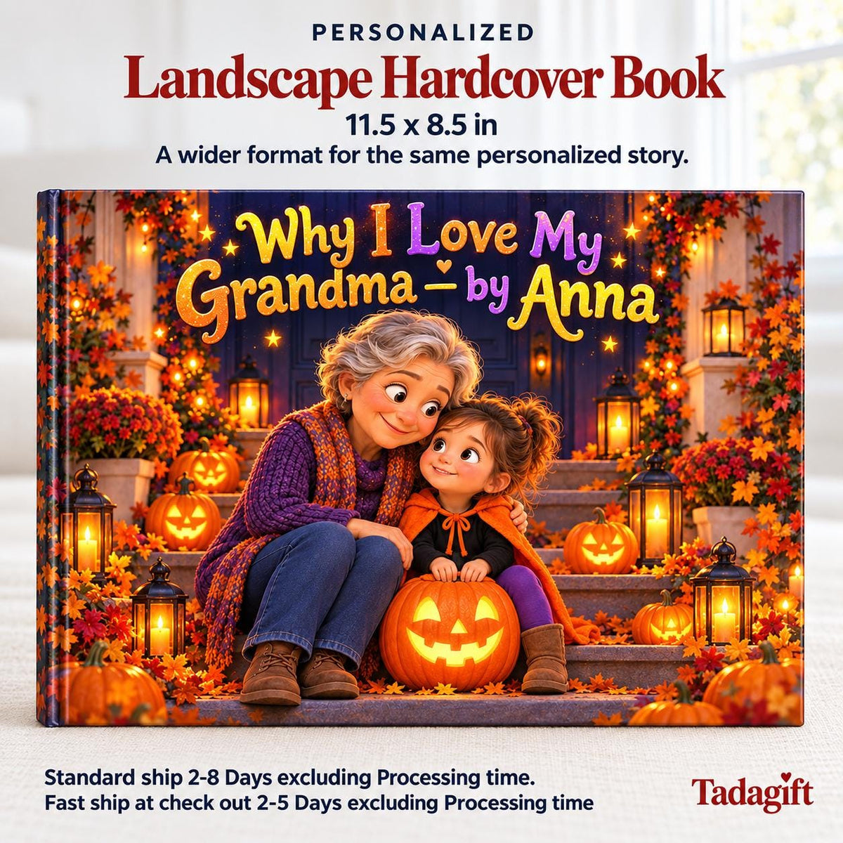 Personalized Children's Book in Hardcover: Why I Love Grandma Halloween with Wrapping Paper Included