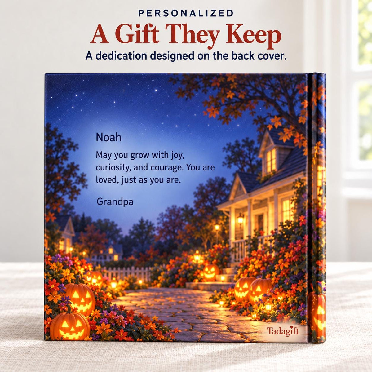 Personalized Children's Book in Hardcover: Why I Love Grandpa Halloween with Wrapping Paper Included